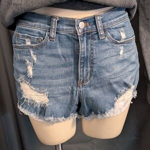 PINK Victoria's Secret Blue Distressed Jean Shorts
